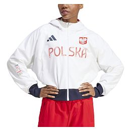 Bluza damska adidas NOC Poland Z.N.E. Podium Full-Zip biała JF6671