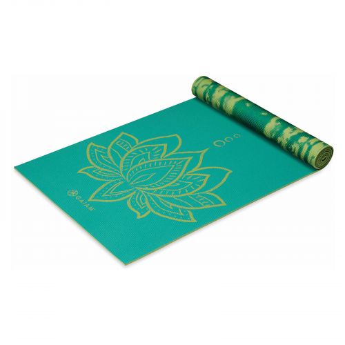 Mata do jogi dwustronna GAIAM Turquoise Lotus 6mm 62344