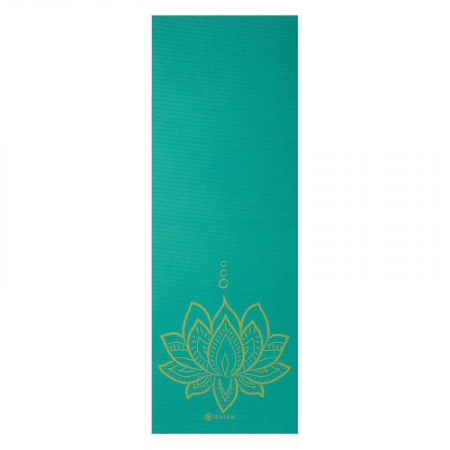 Mata do jogi dwustronna GAIAM Turquoise Lotus 6mm 62344