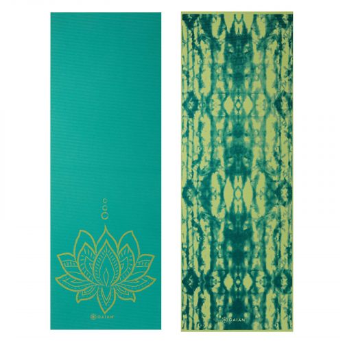 Mata do jogi dwustronna GAIAM Turquoise Lotus 6mm 62344