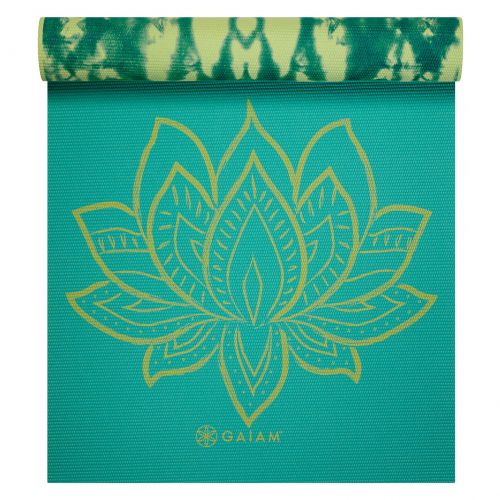 Mata do jogi dwustronna GAIAM Turquoise Lotus 6mm 62344