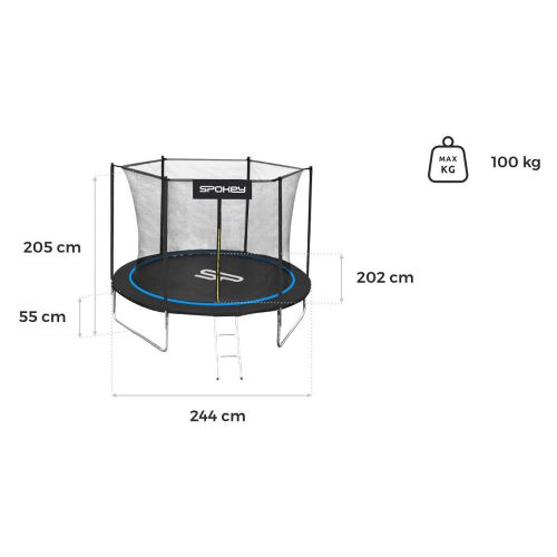 Trampolina ogrodowa z siatką wewnętrzną 244cm Spokey Jumper