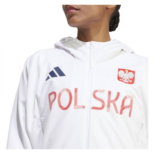 Bluza damska adidas NOC Poland Z.N.E. Podium Full-Zip biała JF6671