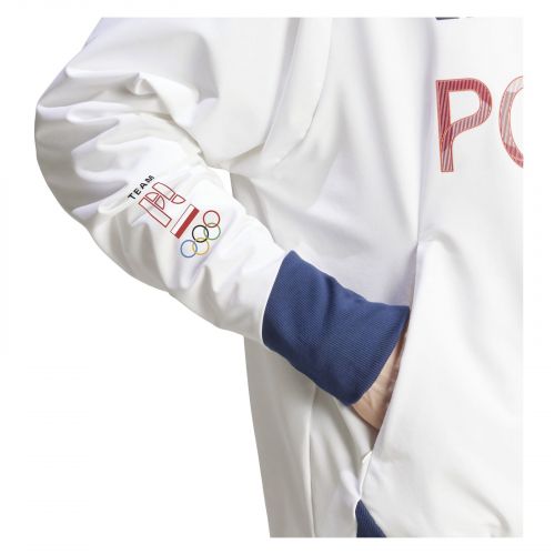 Bluza męska adidas NOC Poland Z.N.E. Podium Full-Zip biała JF6676