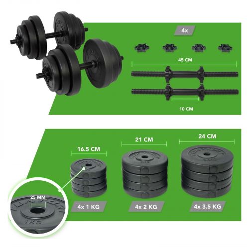 Hantle Tunturi Vinyl Dumbbellset 28kg 14TUSCL358