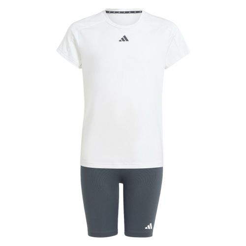 Komplet sportowy dla dziewcząt adidas Train Essentials Tee and Shorts IT0530