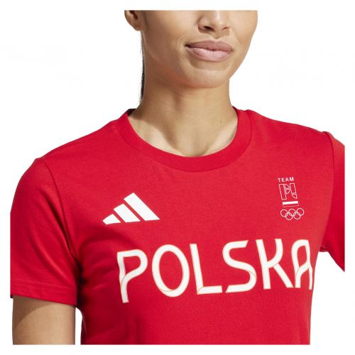 Koszulka damska adidas NOC Poland Essentials czerwona JF6712