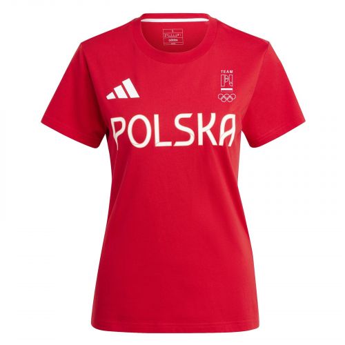 Koszulka damska adidas NOC Poland Essentials czerwona JF6712