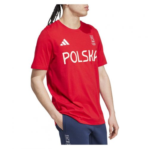 Koszulka męska adidas NOC Poland Essentials czerwona JF6678