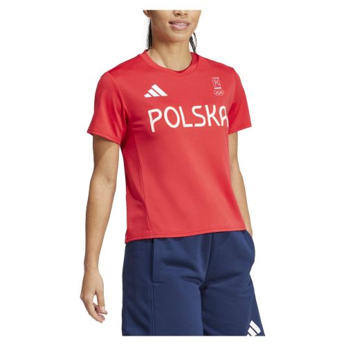 Koszulka treningowa damska adidas NOC Poland HIIT Training czerwona JF6702